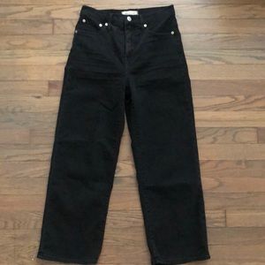 Madewell Black Denim Wideleg Crop Jeans